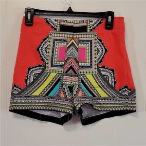 Anthropologie Flying Tomatoes Aztec Boho High Rise Knot Shorts Large